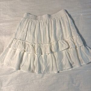 The Impeccable Pig White Mini Skirt Ruffle Stars Size Small